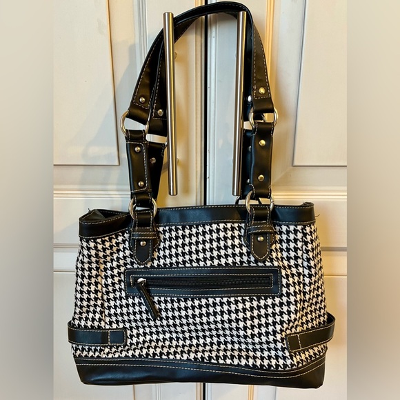 EUC Chaps Abbey Houndstooth black shopper bag. - Picture 7 of 13
